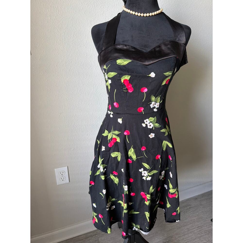 Cherry Print Halter Neck Dress - Picture 7 of 7